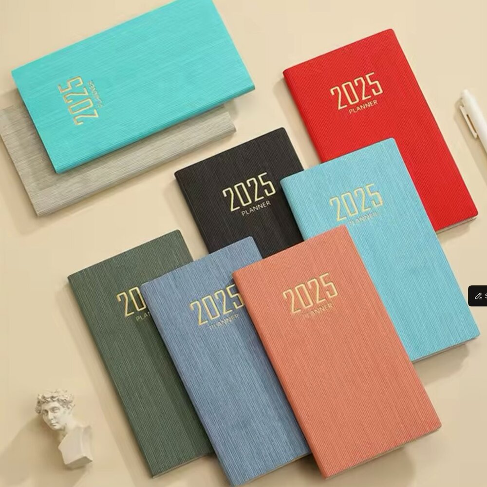 2025 Portable Planner: 365-Day Durable Cover Daily & Weekly Schedule Notebook